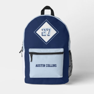 Sac À Dos Imprimé Thème sportif bleu Two Tone