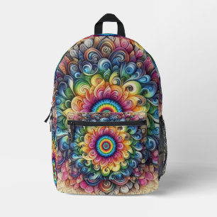 Sac à dos imprimé tie-dye arc-en-ciel charmant 