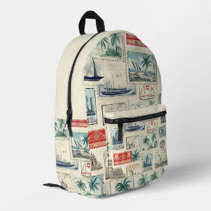 Sac À Dos Imprimé Timbres vintages