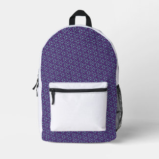 Sac À Dos Imprimé Tissage Hexagonal Royal