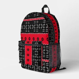 Sac À Dos Imprimé Toile de boue moderne noire et rouge