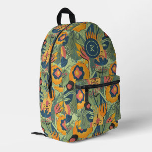 Sac À Dos Imprimé Tons Terre coloré fleurs exotiques motif