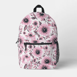 Sac À Dos Imprimé Tournesols Floraux Roses