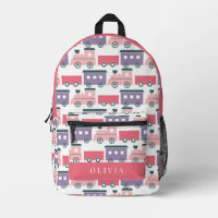 Train à vapeur Motif rose et violet fille