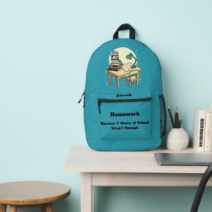 Sac À Dos Imprimé Travail à domicile : Parce que 7 heures d'école ne