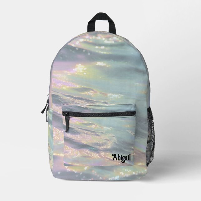 Sac À Dos Imprimé Trendy Opal Iridescent Holographic School Backpack (Recto)
