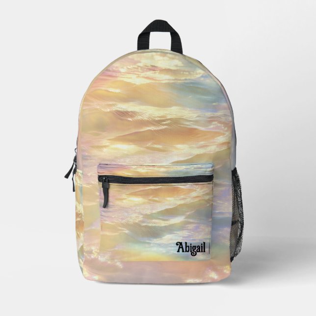Sac À Dos Imprimé Trendy Opal Iridescent Holographic School Backpack (Recto)