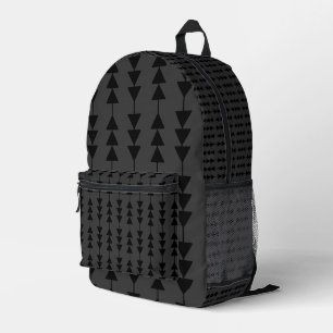 Sac À Dos Imprimé Triangles à pendage noir moderne et élégant sur fu