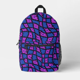 Sac À Dos Imprimé Trippy super 60s Flower Checks bleu rose