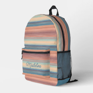 Sac À Dos Imprimé Turquoise Aqua Blue Peach Orange Watercolor