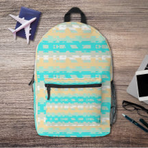 Turquoise Beige Pastel Céleste Motif Intégral