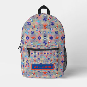 Sac À Dos Imprimé Type 1 coloré diabétique