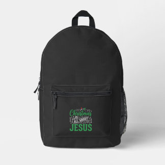 Sac À Dos Imprimé Typographie de Noël, tout sur Jésus
