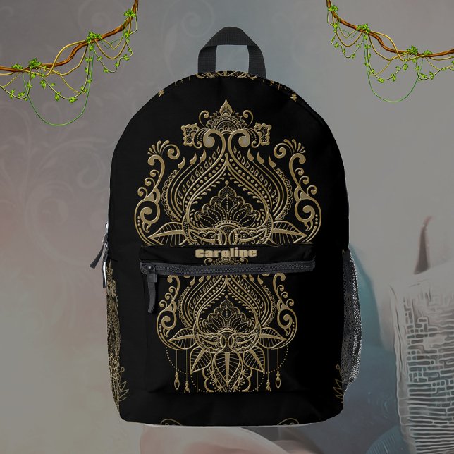 Sac À Dos Imprimé Une merveilleuse fleur de lotus doré au figuier. (Lotus flower)