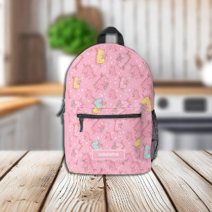 Sac À Dos Imprimé Unicorne Manger Crème de glace Aqua rose jaune