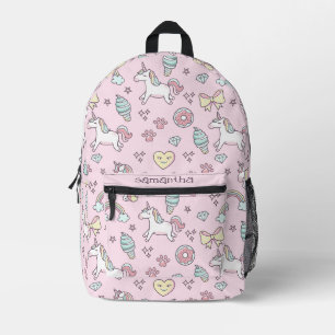 Sac À Dos Imprimé Unicornes volantes Rainbows Kawaii Pink ID381