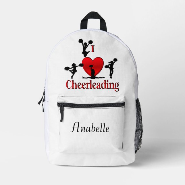 Sac À Dos Imprimé Unique I Heart Cheerleading Nom personnel (Recto)