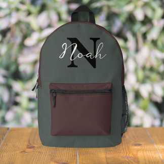 Sac À Dos Imprimé Unisex military green canvas travel backpack.