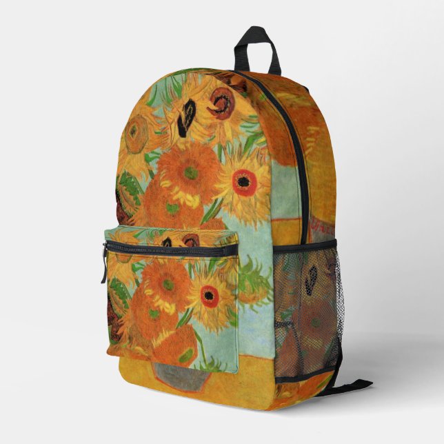 Sac À Dos Imprimé Vase avec douze tournesols de Vincent van Gogh (Coin arrière droit)