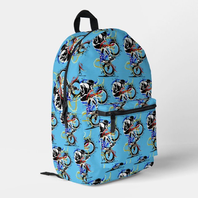 Sac À Dos Imprimé Vélo Bmx Flatland coloré (Coin arrière gauche)