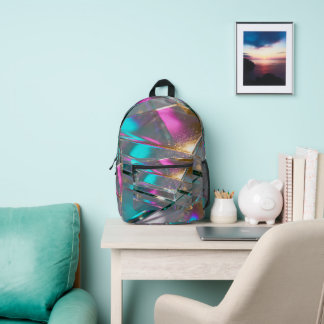 Sac À Dos Imprimé Verre Holographique Arc-en-Ciel
