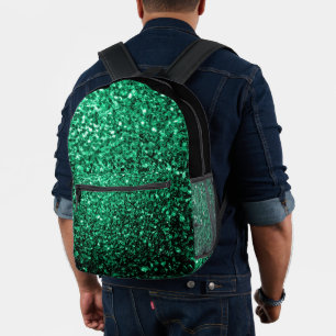 Sac À Dos Imprimé Vert émeraude faux paillettes scintillantes et noi