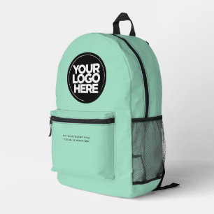 Sac À Dos Imprimé Vert menthe Logo et texte personnalisés