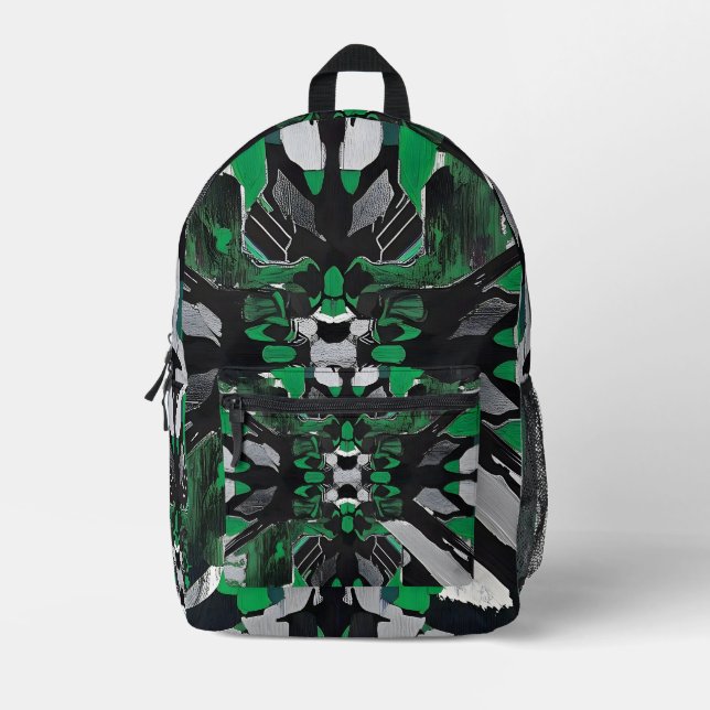 Sac À Dos Imprimé vert noir (Recto)