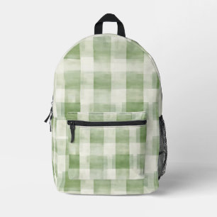 Sac À Dos Imprimé Vert pays crème carreaux rayures