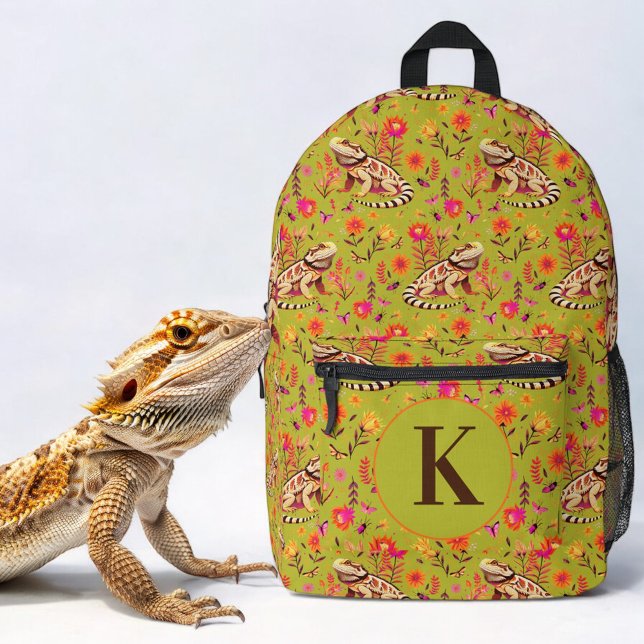 Sac À Dos Imprimé Verte floral de dragon à oreilles (Créateur téléchargé)