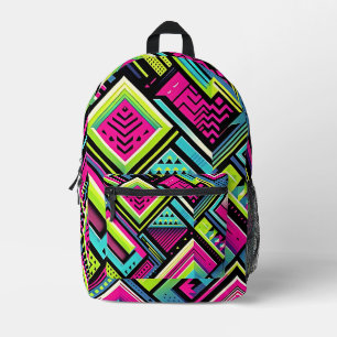 Sac À Dos Imprimé Vibes rétro géométriques néons