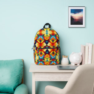 Sac À Dos Imprimé Vibes vintages Dans Les Couleurs : Formes Géométri