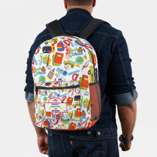 Sac À Dos Imprimé Vibrant personnalisable Retour au Motif scolaire