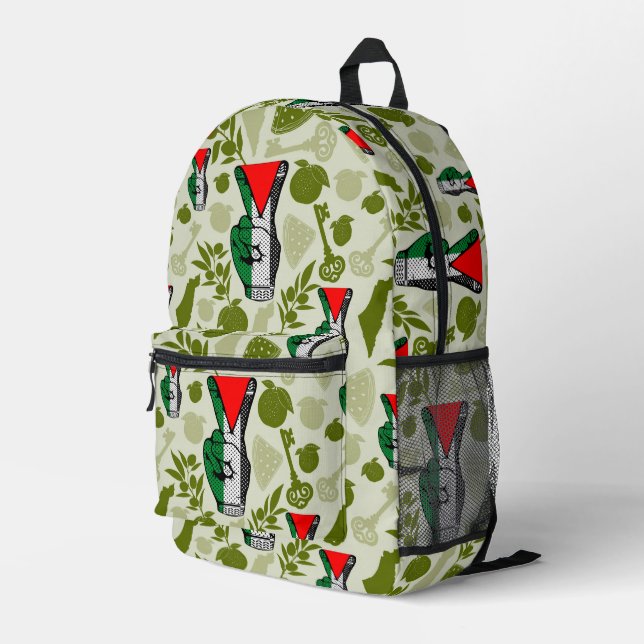 Sac À Dos Imprimé Victory Sign Hand Resistance Red Triangle Symbol (Coin arrière droit)