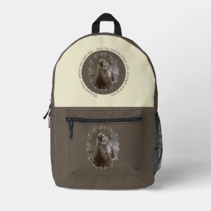 Sac À Dos Imprimé Vierge vintage et enfant avec cadre argenté
