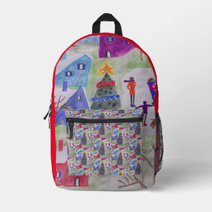 Sac À Dos Imprimé Village de Noël