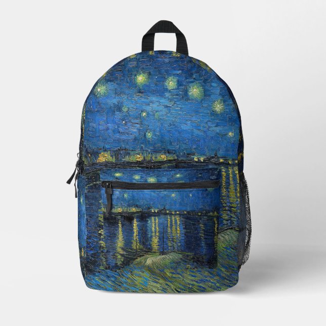 Sac À Dos Imprimé Vincent van Gogh - Nuit étoilée sur le Rhône (Recto)