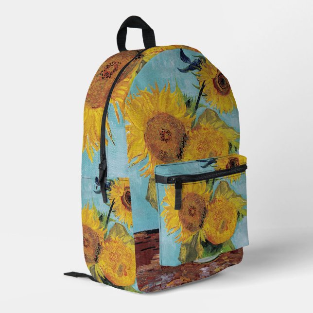 Sac À Dos Imprimé Vincent Van Gogh - Trois tournesols dans un vase (Coin arrière gauche)