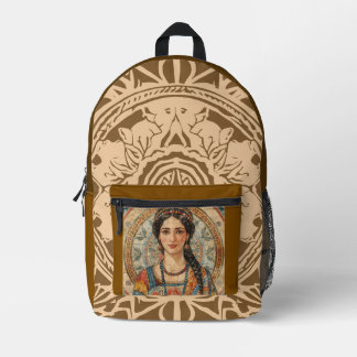 Sac À Dos Imprimé Vintage, Ancient Greece Women Style, Mozaik, Antiq