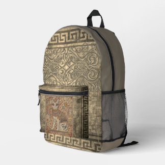 Sac À Dos Imprimé Vintage Cat, Cat Motif Art , Ancient Greece Style,
