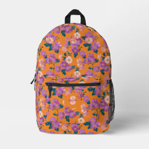 Sac À Dos Imprimé Vintage Colorful Wild Rose Motif