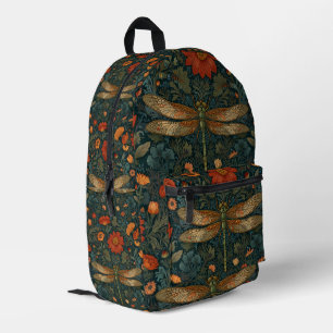 Sac À Dos Imprimé Vintage dragonfly orange floral vert boho chic
