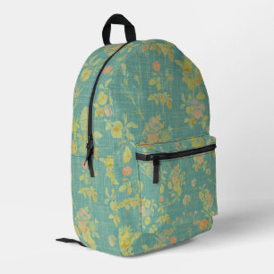 Sac À Dos Imprimé Vintage Floral de printemps Motif Turquoise