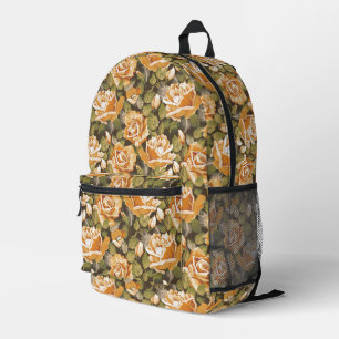 Sac À Dos Imprimé Vintage motif floral des roses jaunes