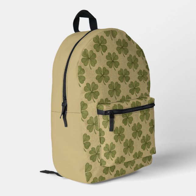 Sac À Dos Imprimé Vintage, trèfle Saint-Patrick (Coin arrière gauche)