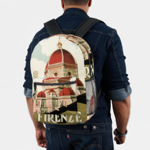 Sac À Dos Imprimé Vintage voyage Florence Firenze Italie Eglise Duom