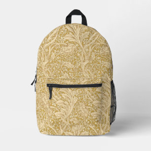 Sac À Dos Imprimé Vintage William Morris Arcadia Or Sans Couture
