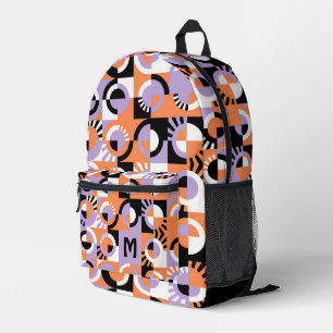 Sac À Dos Imprimé Violet Violet Peach Noir Orange Art Midtown