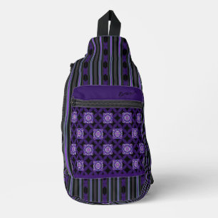 sac à dos imprimé violet w3