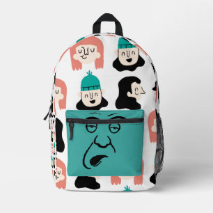 Sac À Dos Imprimé Visages de dessin animé artistique & Expression am